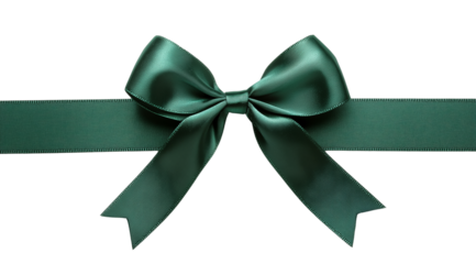 PNG, bow green, isolated on white background, created using Generative AI technology.