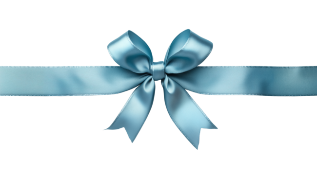 PNG, blue bow, isolated on white background, created using Generative AI technology.