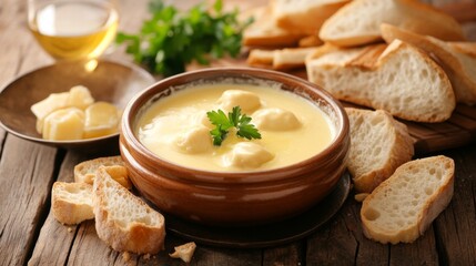 Rustic Fondue Display with Dipping Items