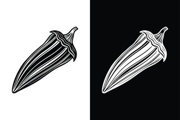 Editable Okra Icon Silhouette. Perfect for Modern Design Needs