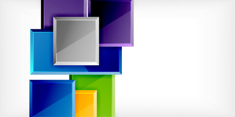 Obraz premium Colorful squares and rectangles. Vector Illustration For Wallpaper, Banner, Background, Card, Book Illustration, landing page