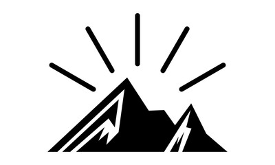 simple mountain icon vector logo