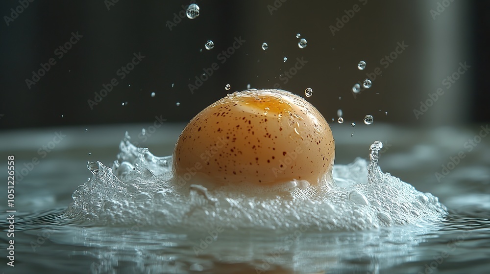 Poster science experiment demonstrating water density with an egg floating in saltwater.illustration