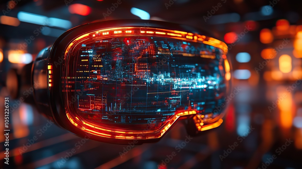 Aufkleber sci-fi futuristic hud display showcases virtual reality technology, offering insights into advanced 