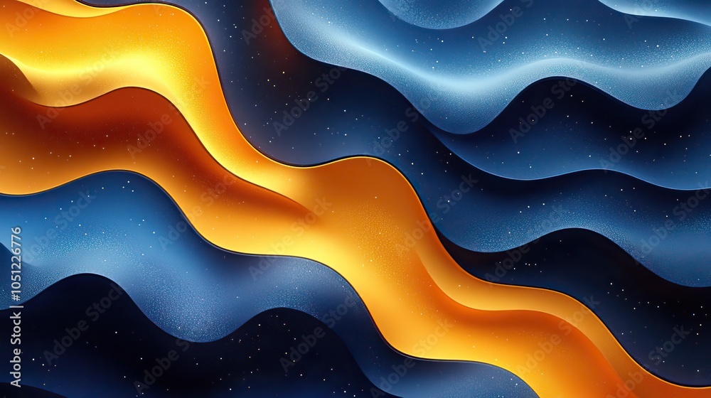 Aufkleber seamless abstract pattern with dynamic blue and yellow shapes, creating modern for designs, perfect 