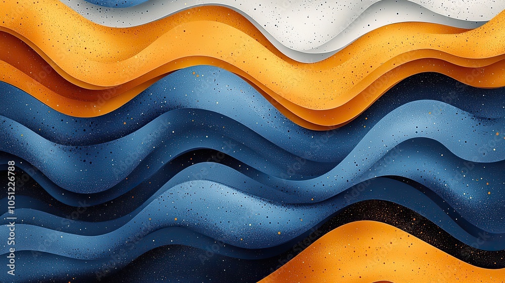 Aufkleber seamless abstract pattern with dynamic blue and yellow shapes, creating modern for designs, perfect 