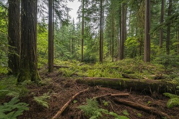 Temperate Forest with Fallen Logs