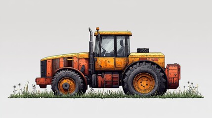 Fototapeta premium set of agriculture icons including tractors, farm animals, and machinery for farming industry visuals.stock photo
