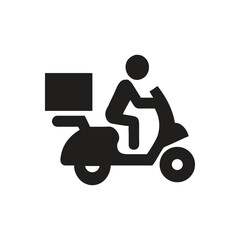 Shipping fast delivery man riding motorcycle icon