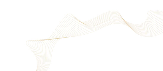 Abstract vector wavy lines flowing smooth curve gold gradient color on transparent background in concept of luxury, technology, science, music, modern, banner, poster, flyer. vector illustration