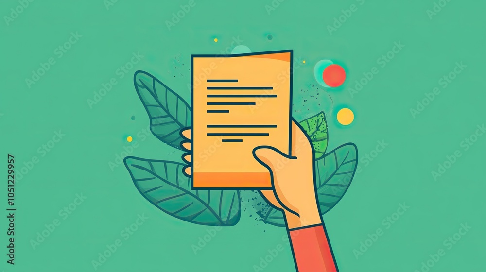 Aufkleber sheet of paper held in hand symbolizes document submissions or requests in clean icon style.