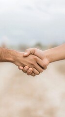 Diverse Hands Shaking in Symbolic Unity