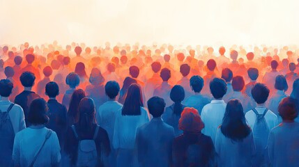 simple flat-style groups of people, using blue-grey color palette against white background for clarity.