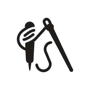 recommend clip art: Sewing Needle And Thread Icon on white background