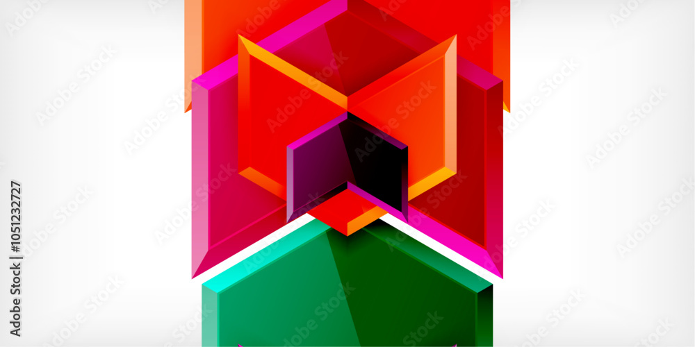 Poster vector 3d arrow techno design template