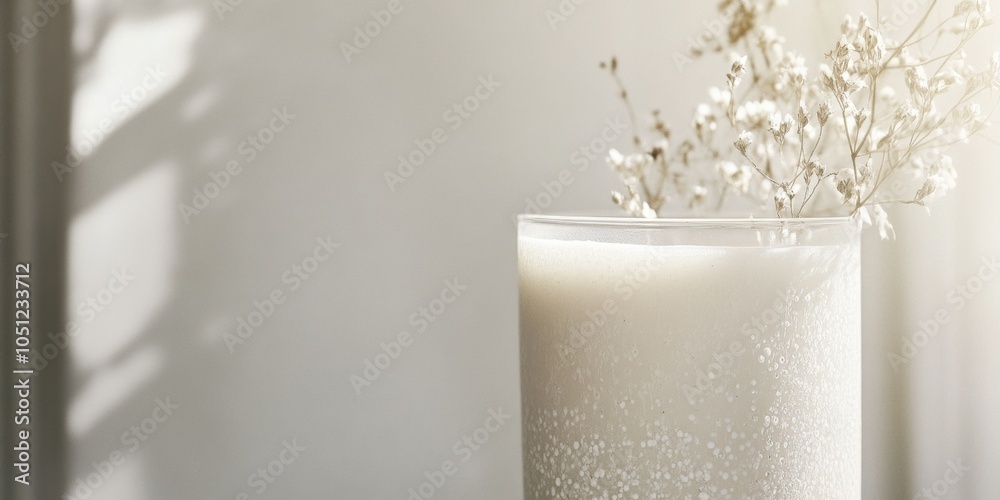 Poster artistic macro of candle with natural embeds highlighting handmade elegance