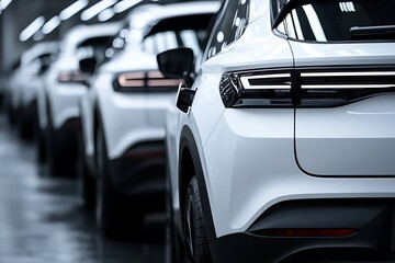 Generic car taillights or rear light cluster close up shot.