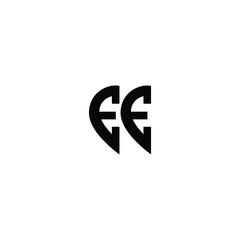 Obraz premium EE monogram logo design letter text name symbol monochrome logotype alphabet character simple logo