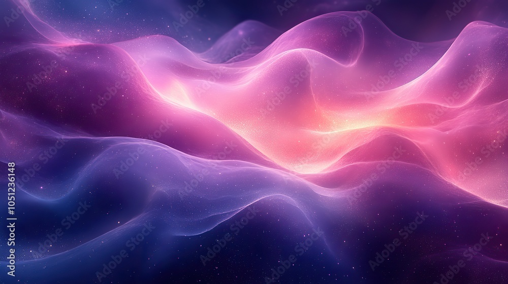 Poster soft purple light gradient on dark blue background creates an abstract and calming effect.illustration