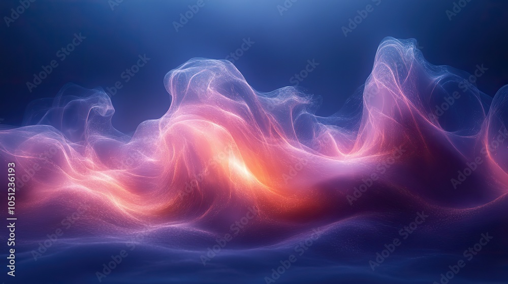 Aufkleber soft purple light gradient on dark blue background creates an abstract and calming effect.stock phot