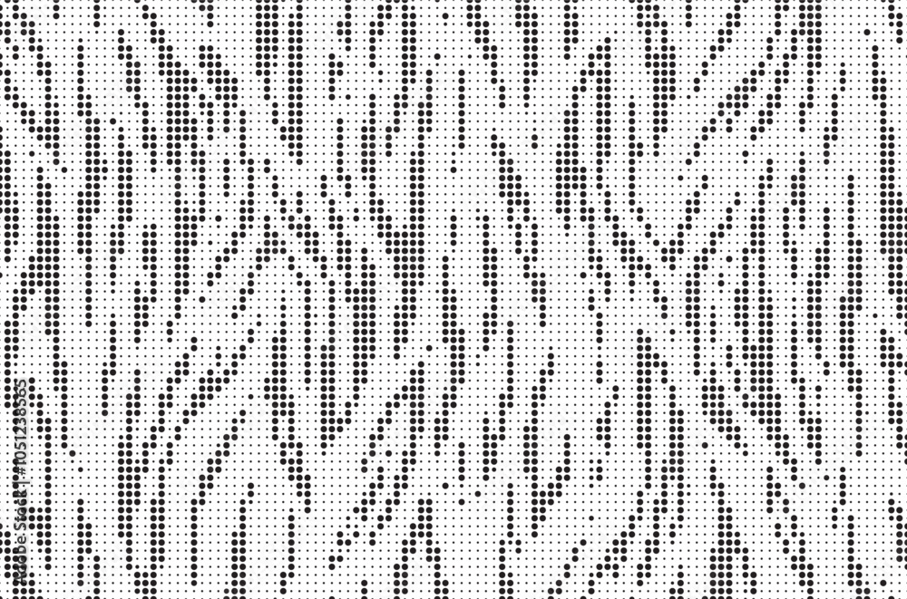 Poster Halftone trendy zebra skin pattern background vector. Animal fur dotted vector background. Abstract seamless zebra stripe pattern.