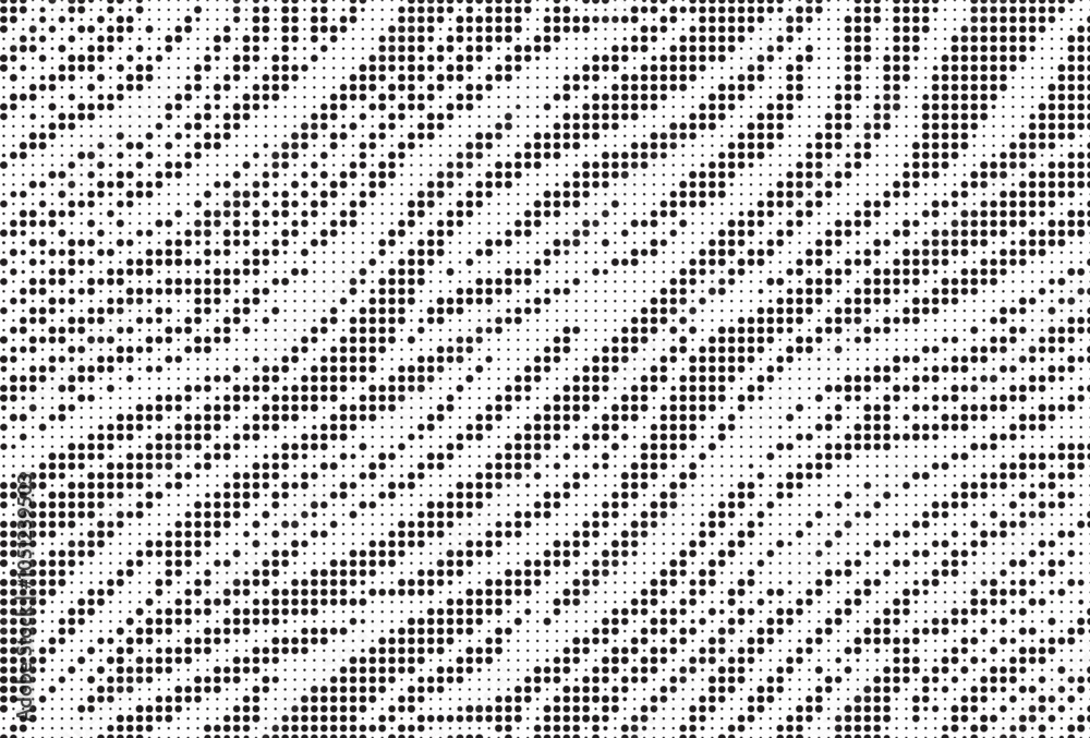 Aufkleber Halftone trendy zebra skin pattern background vector. Animal fur dotted vector background. Abstract seamless zebra stripe pattern.