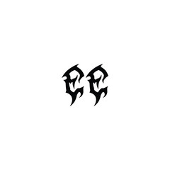 EE monogram logo design letter text name symbol monochrome logotype alphabet character simple logo