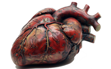 Model simulation heart blood vessels transparent background