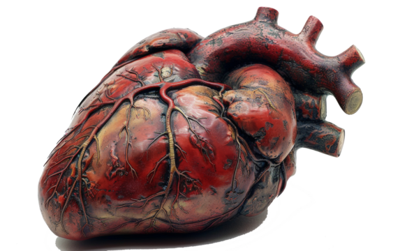 Model simulation heart blood vessels transparent background