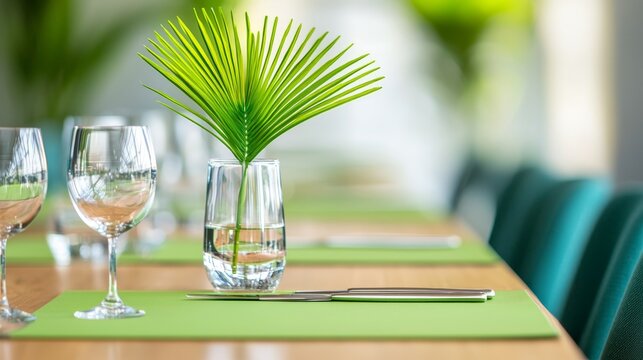 Eco-Friendly Corporate Seminar: Green Event Banner for Sustainable Business Concept