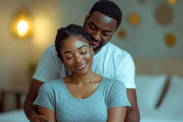 Obraz premium Loving Couple Sharing a Peaceful Moment Together 