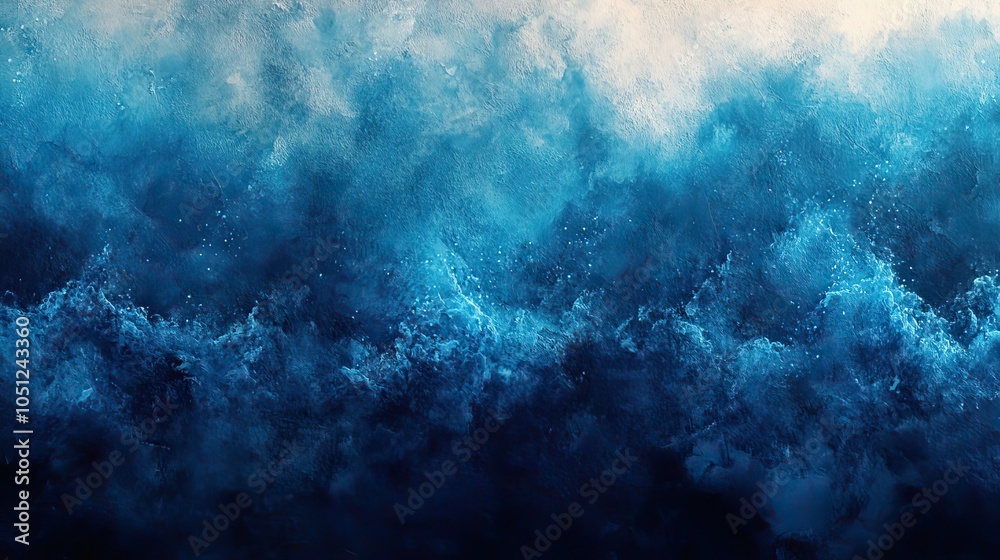 Aufkleber textured blue watercolor background with icy details designed as banner for winter season themes, us