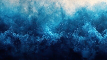 textured blue watercolor background with icy details designed as banner for winter season themes, using generative AI.image