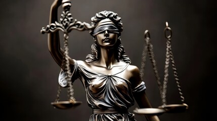 Obraz premium Representing balance and impartiality through the blindfolded figure 