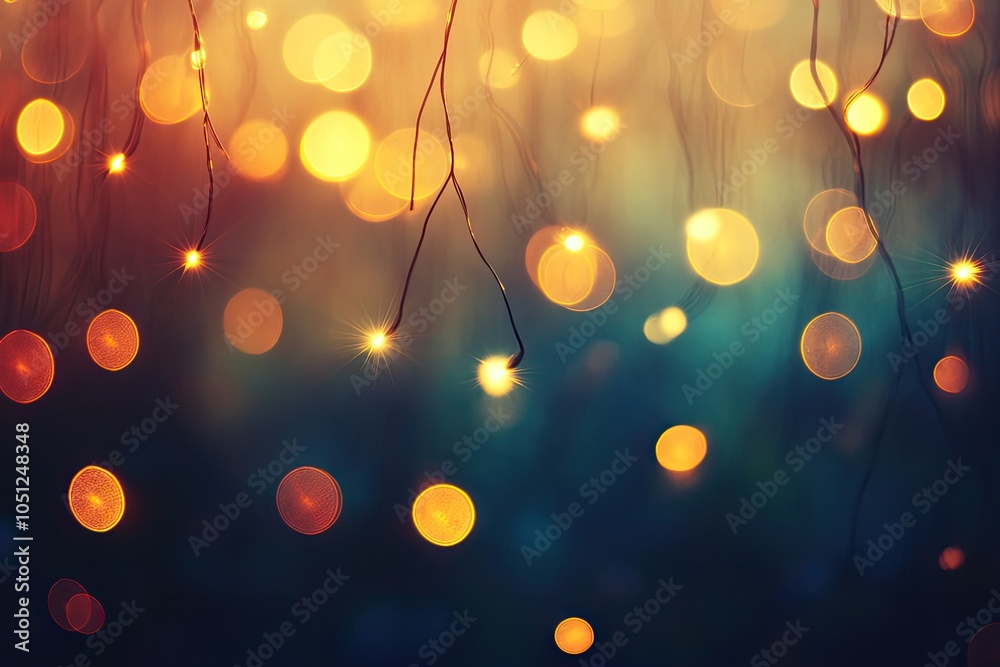Sticker a beautiful bokeh background showcasing glowing orbs of light in warm colors, perfect for creating a