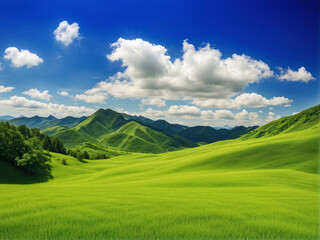 Obraz premium Mountains and fields