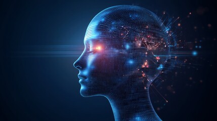 Obraz premium the brain of technology 4.0
