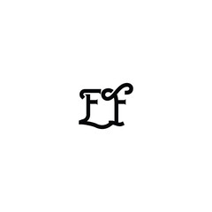 EF monogram logo design letter text name symbol monochrome logotype alphabet character simple logo