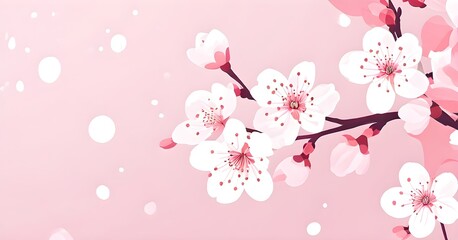 Fototapeta premium Minimalistic abstract illustration of cherry blossoms