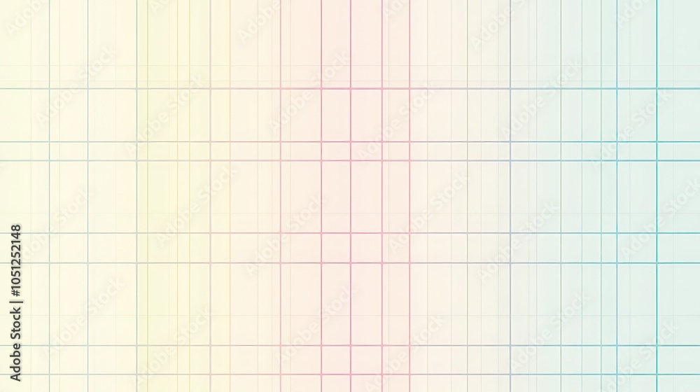 Poster a minimalist background composed of simple lines creating a grid pattern in soft pastel colors.