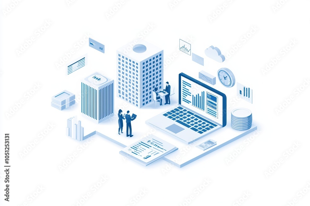 Poster modern business analytics and data visualization concept with charts and figures.