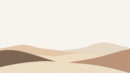A minimalist landscape background featuring rolling hills and a clear sky. T