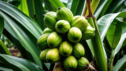 Obraz premium Lush Green Bananas Growing on Trees in Sao Paulo, Brazil