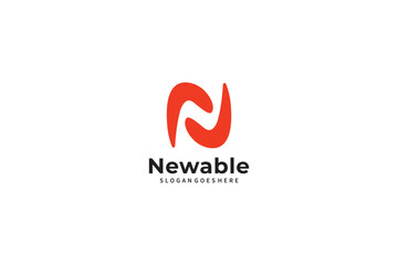 Fototapeta premium Letter N Modern Logo Template Vector. N monogram logo vector. N symbol vector