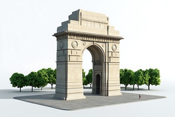 Obraz premium Classic ancient building exterior element, isolated.