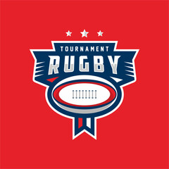 Rugby badge logo in modern minimalist style