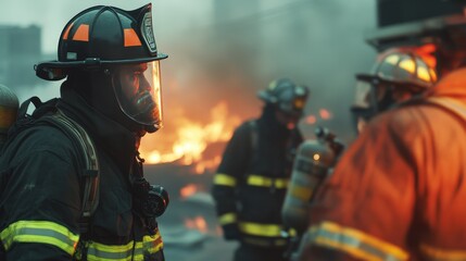Obraz premium Analyze the importance of teamwork in firefighting.