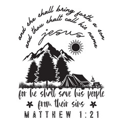 Obraz premium jesus And she shall bring forth a son, and thou shalt call his name for he shall save his people from their sins matthew