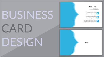 Obraz premium modern organic shape blue color business card design template 