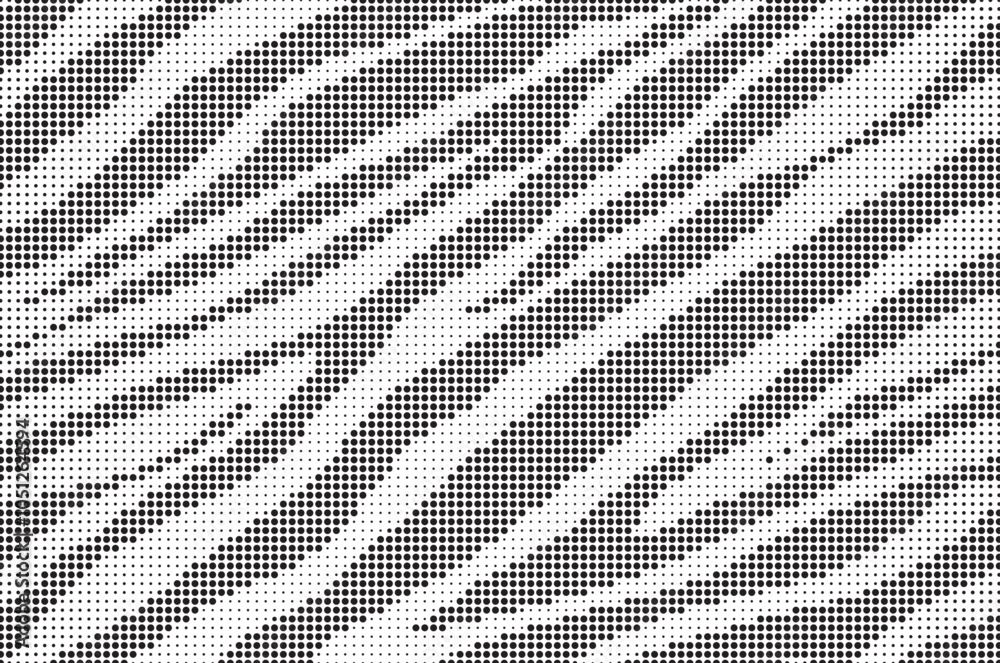 Poster Halftone trendy zebra skin pattern background vector. Animal fur dotted vector background. Abstract seamless zebra stripe pattern.